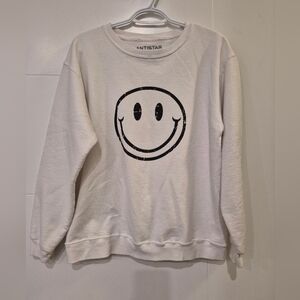 Antistar white happy face sweater